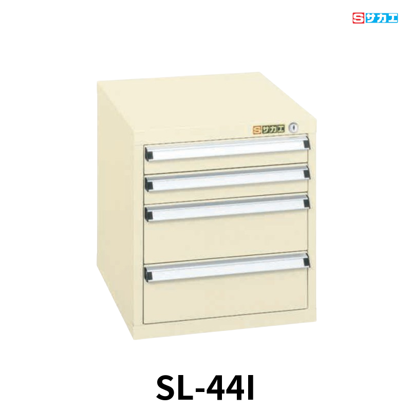 サカエ スモールキャビネット 軽量 引き出し H120mm:2段/H60mm:2段 4段 W390×D400×H420mm アイボリー